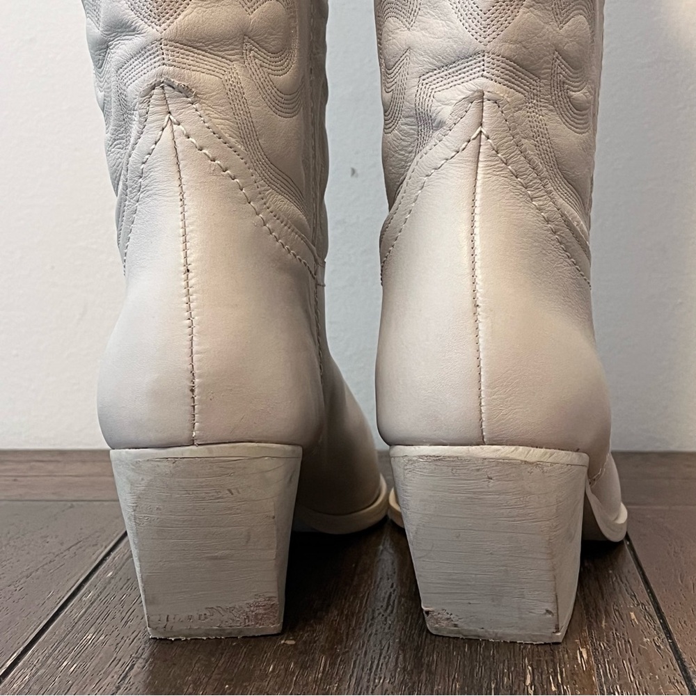 Steve Madden West White Heeled Western Cowgirl Boots Womens size 10 - Picture 8 of 12